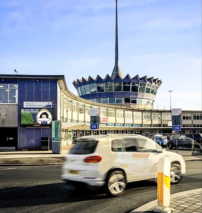 Digital screen at the Isle of Man Sea Terminal